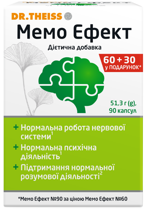Мемо Ефект Др. Тайсс, капсули №60+30 фото товару